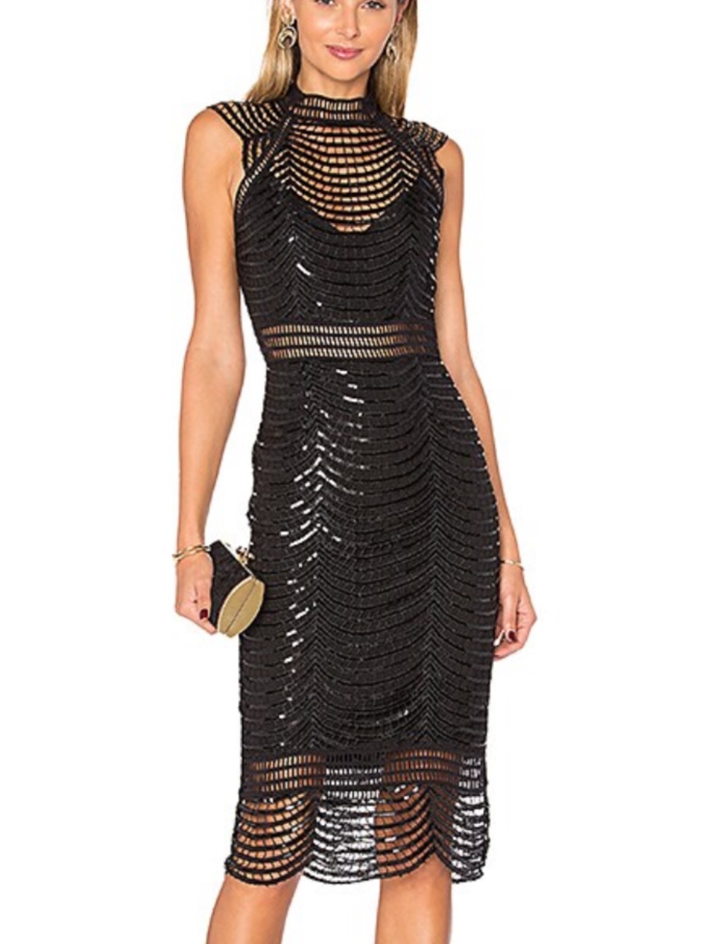 SAYLOR Heloise Sequin Lattice Sheath Dress in Black !!! Size XS 🔥🔥🔥🔥🔥